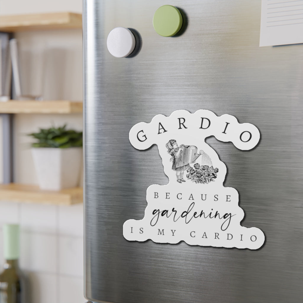 Gardening Magnet, Funny Fridge Magnet, Gardener Gift, Plant Lover Decor, Gardio Because Gardening is my Cardio