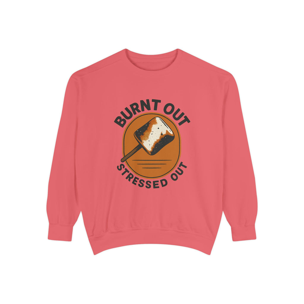 Burnt Out Stressed Out Sweatshirt, Pullover, Distressed Vintage Shirt, Soft Crewneck, Cozy Sweater