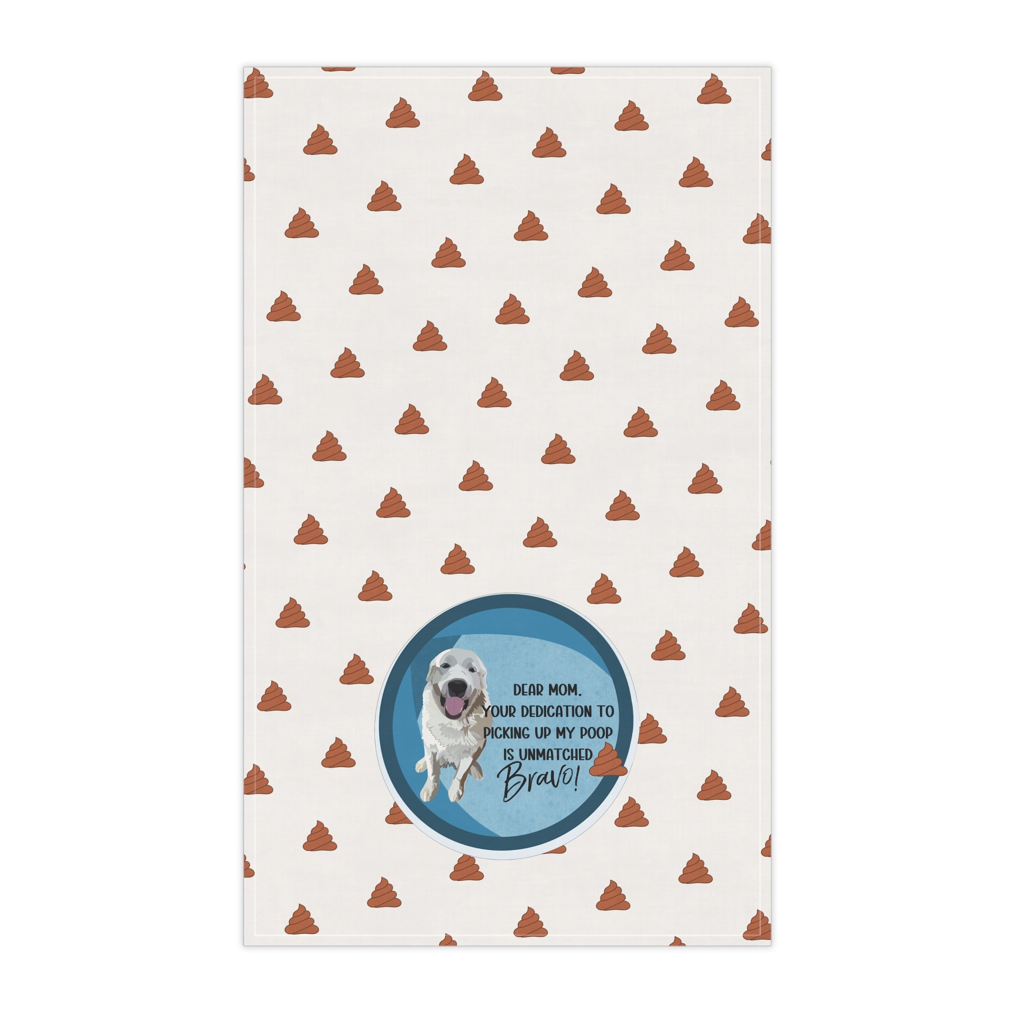Dear Mom from Dog, Mom Tea Towels, Funny Quote Dish Towel - Blue