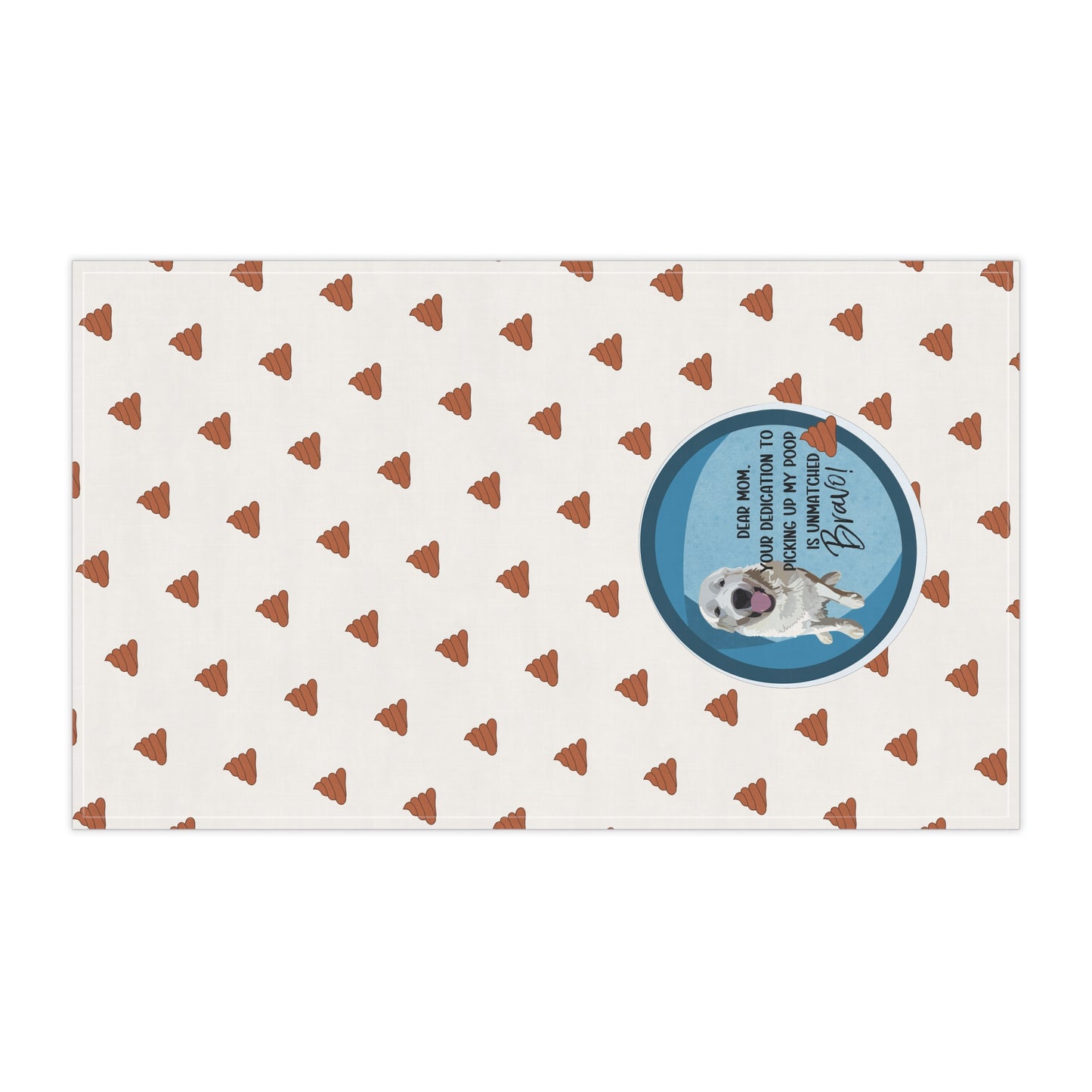 Dear Mom from Dog, Mom Tea Towels, Funny Quote Dish Towel - Blue