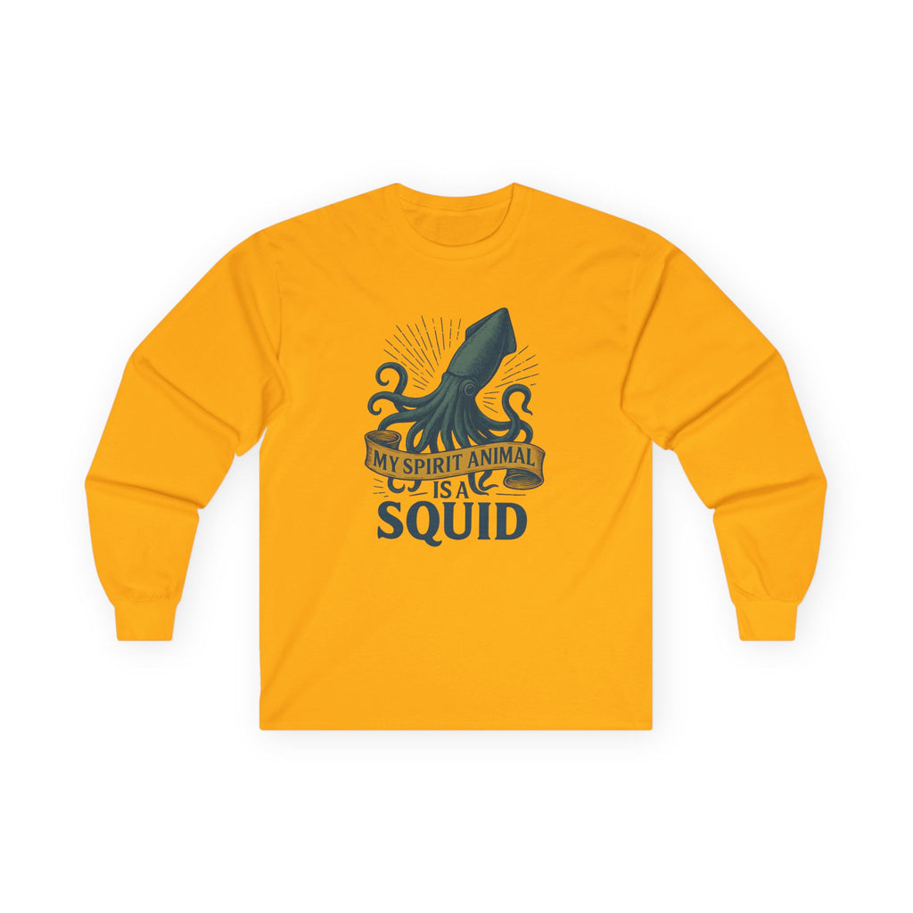 My Spirit Animal Is A Squid long sleeve tee | squid illustration, nautical, ocean lover
