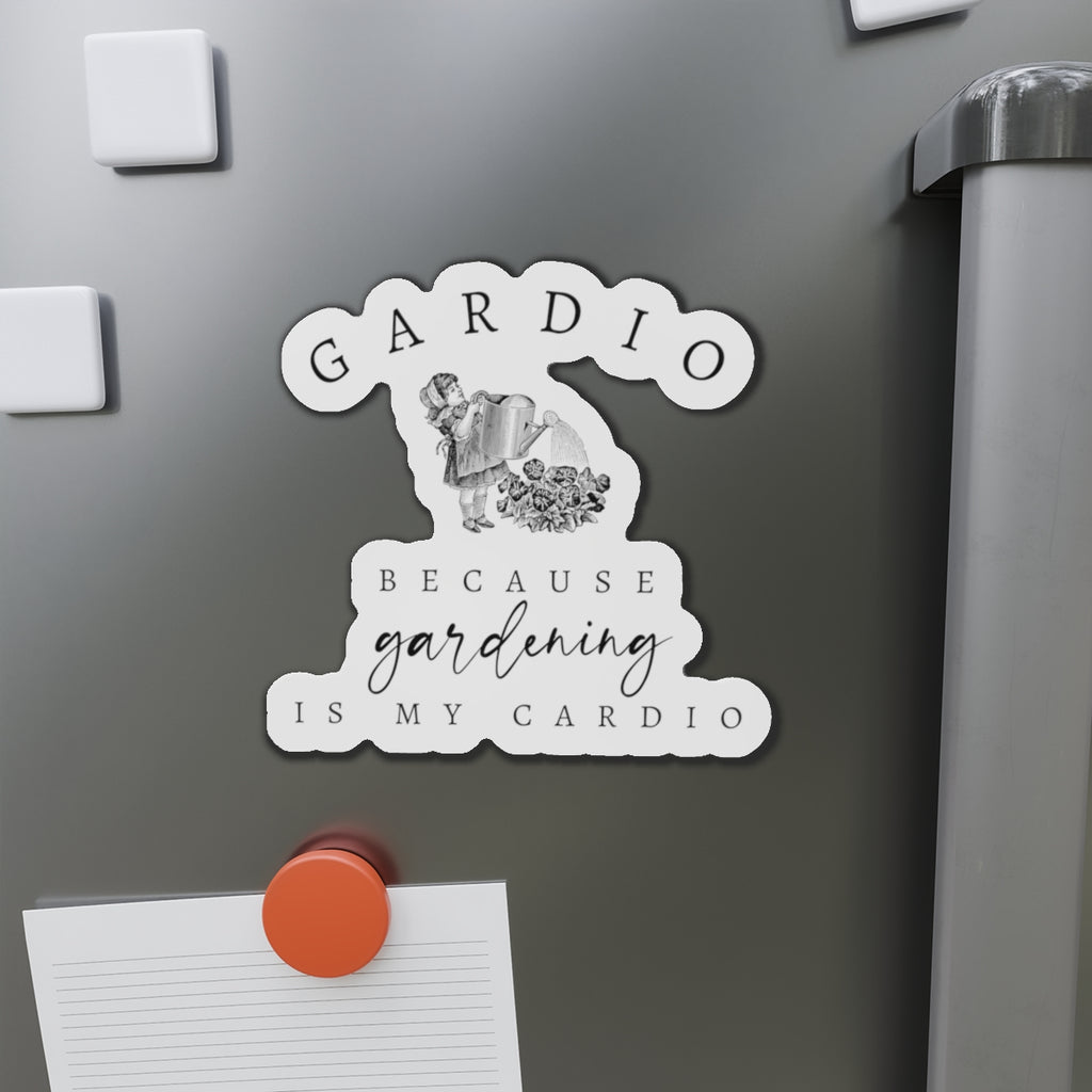 Gardening Magnet, Funny Fridge Magnet, Gardener Gift, Plant Lover Decor, Gardio Because Gardening is my Cardio