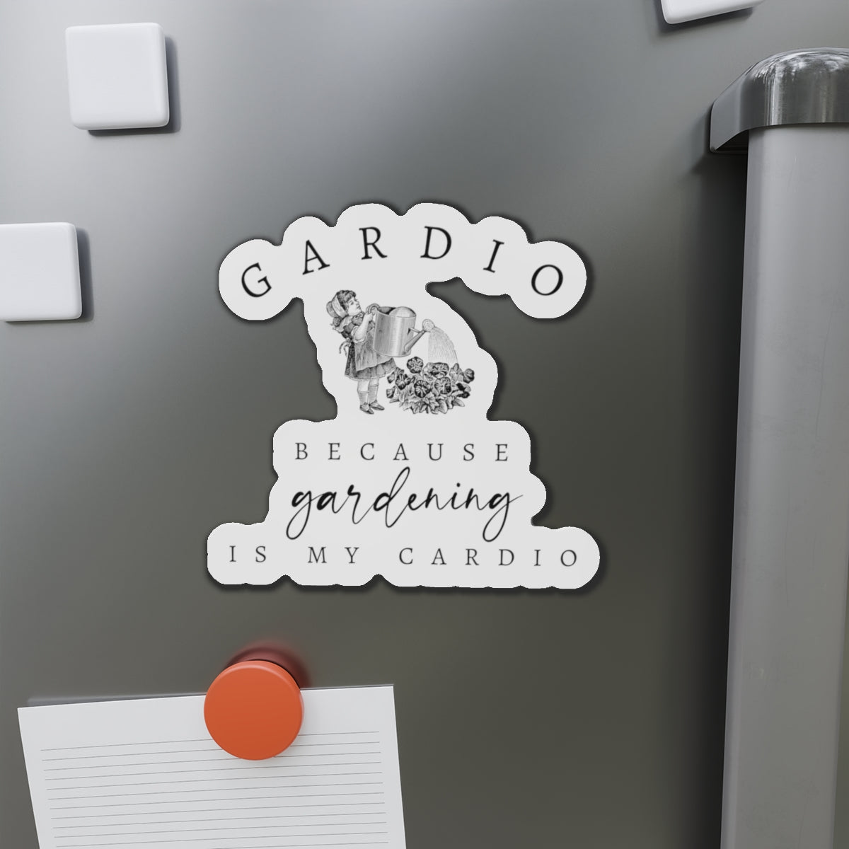 Gardening Magnet, Funny Fridge Magnet, Gardener Gift, Plant Lover Decor, Gardio Because Gardening is my Cardio