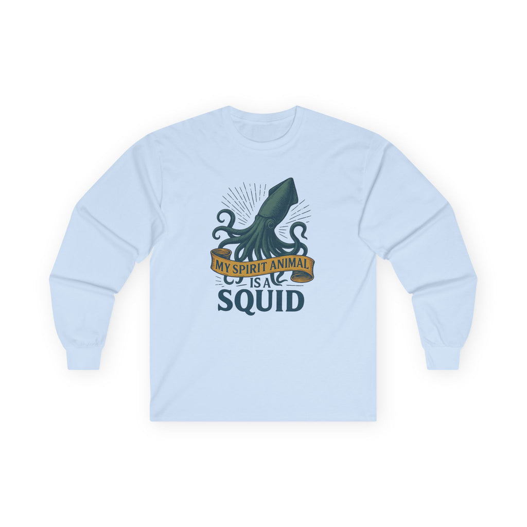My Spirit Animal Is A Squid long sleeve tee | squid illustration, nautical, ocean lover