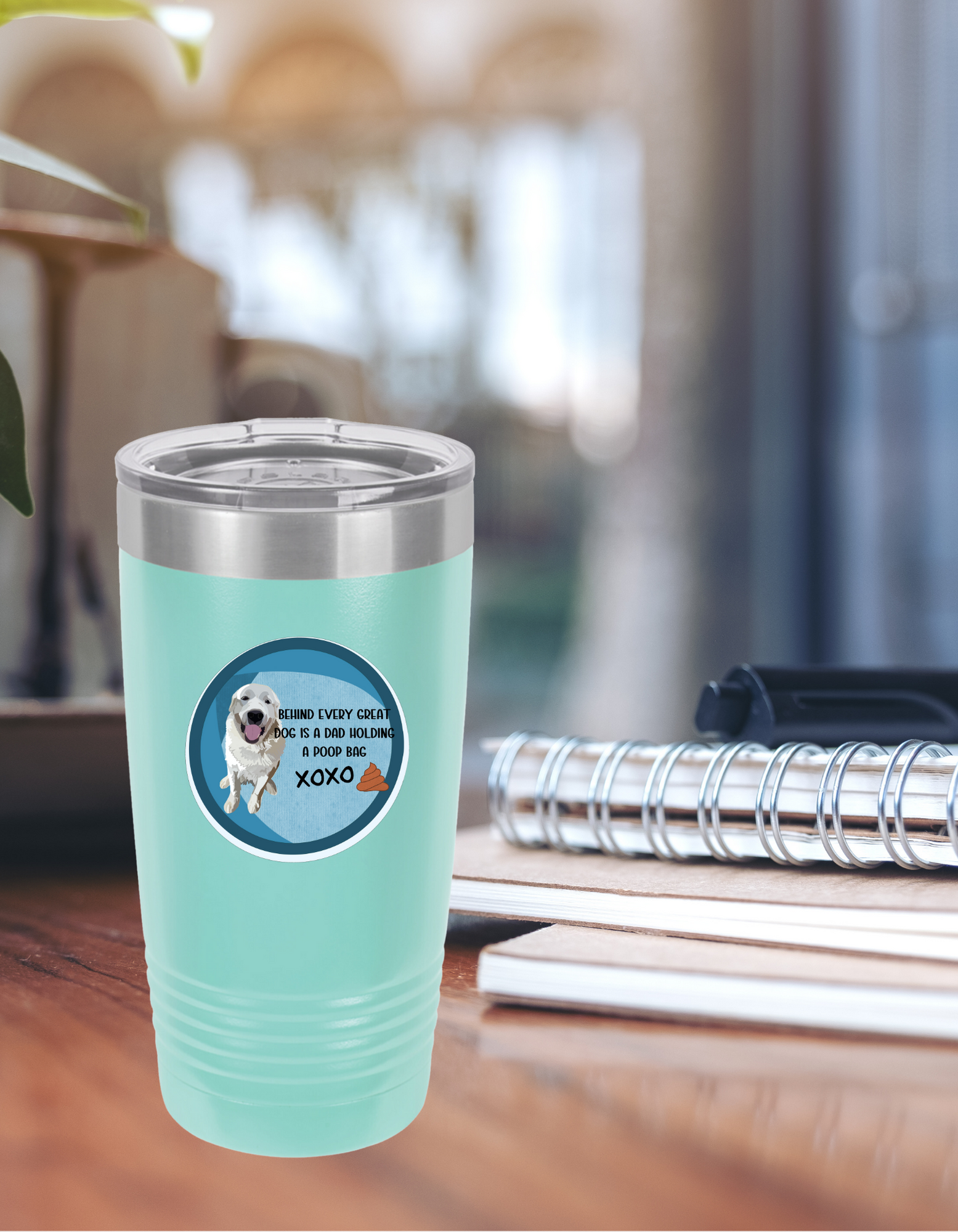 Behind Every Great Dog is a Dad Holding a Poop Bag | Insulated Tumbler, 20oz  | Funny Dog Dad Insulated Tumbler