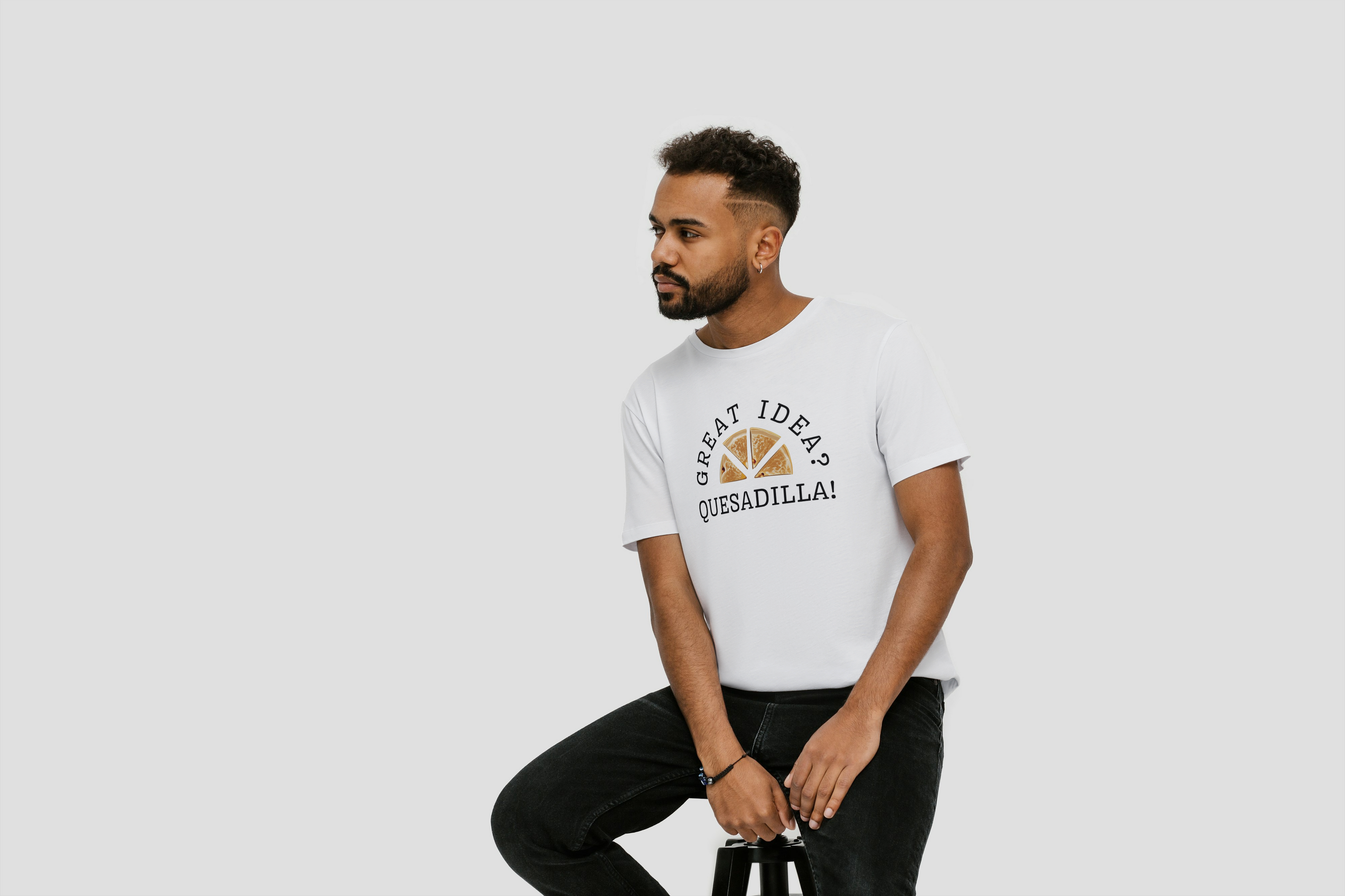 Great Idea? Quesadilla! Funny Foodie Tee, Food Pun Apparel, Unisex Shirt