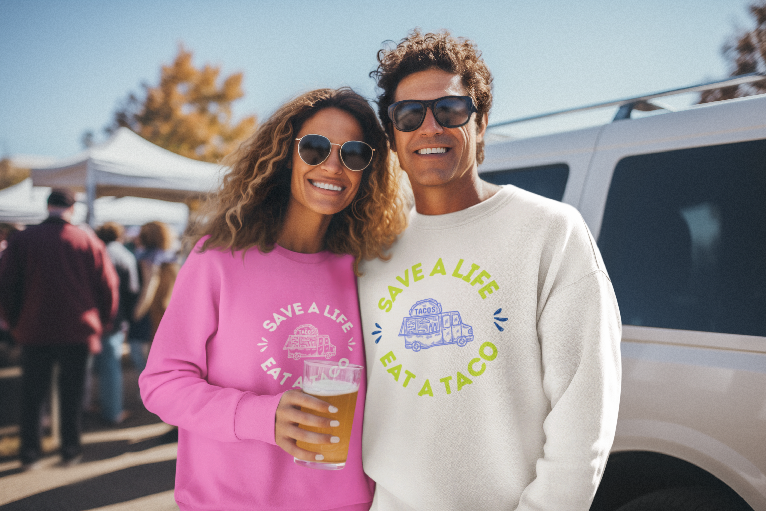 Sweatshirt, "Save a Life, Eat a Taco" Funny Foodie Design