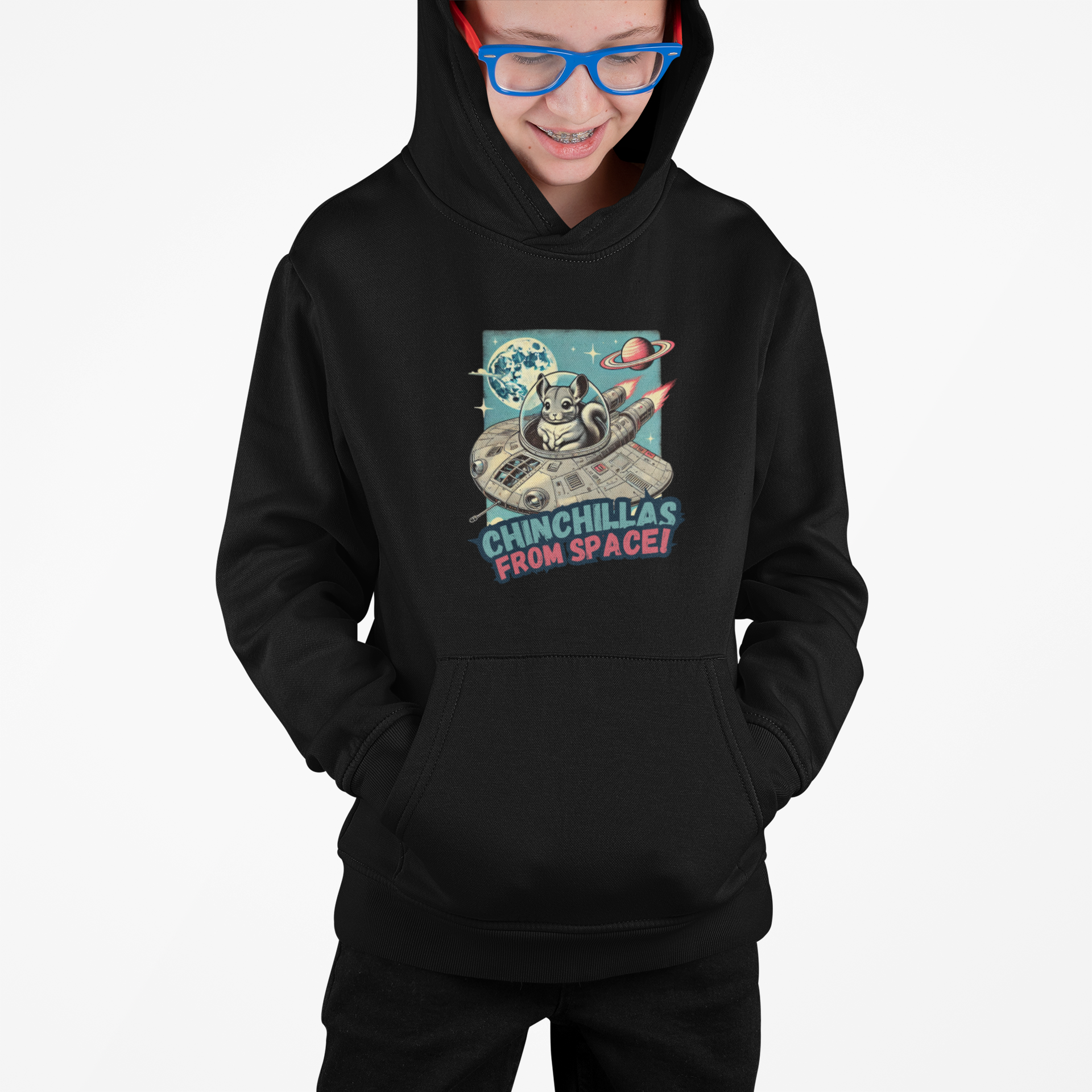 Space Chinchillas Heavy Blend Hoodie Sweatshirt