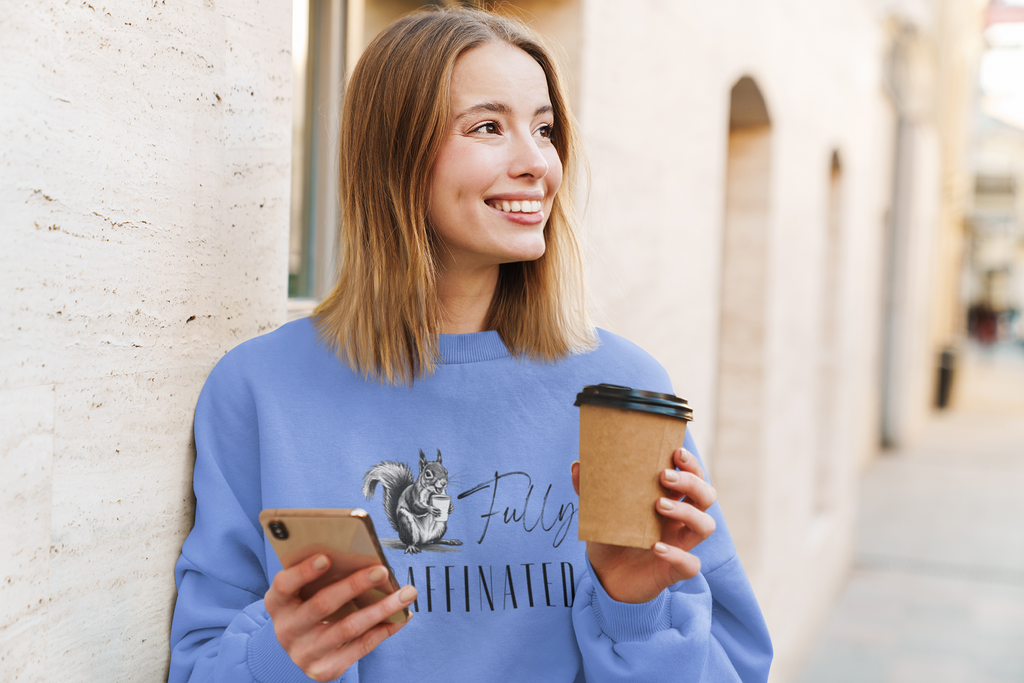 Fully Caffeinated Squirrel Sweatshirt, Crewneck