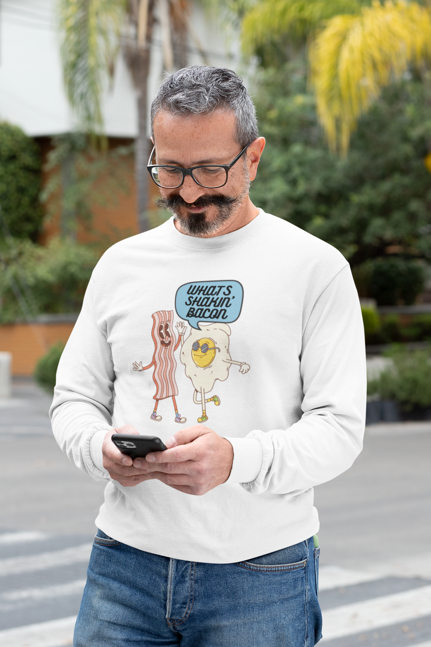 Whats Shakin Bacon? Long Sleeve Tee, A Fun, Foodie Favorite
