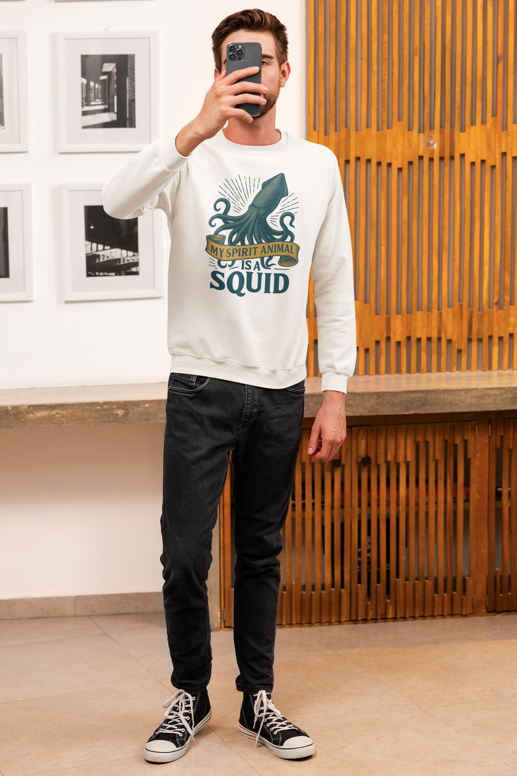 My Spirit Animal Is A Squid long sleeve tee | squid illustration, nautical, ocean lover