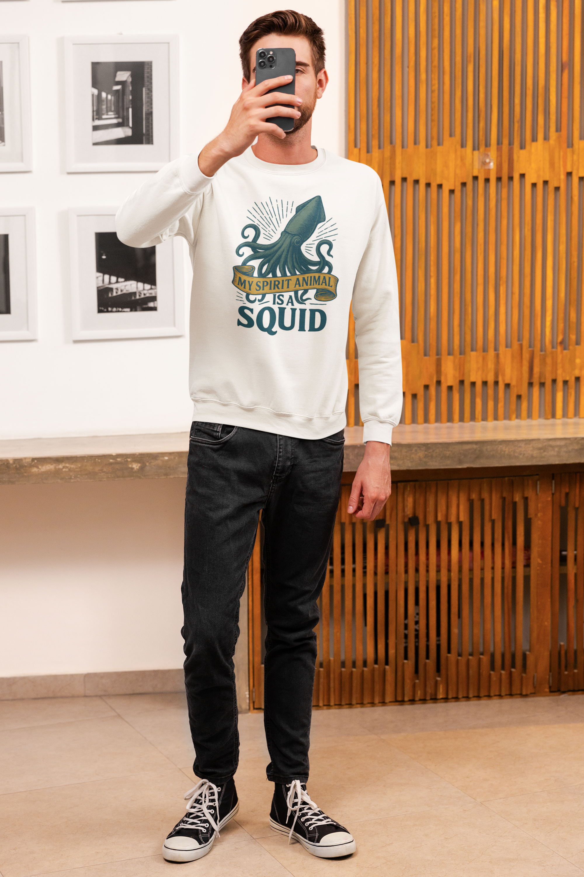 My Spirit Animal Is A Squid long sleeve tee | squid illustration, nautical, ocean lover