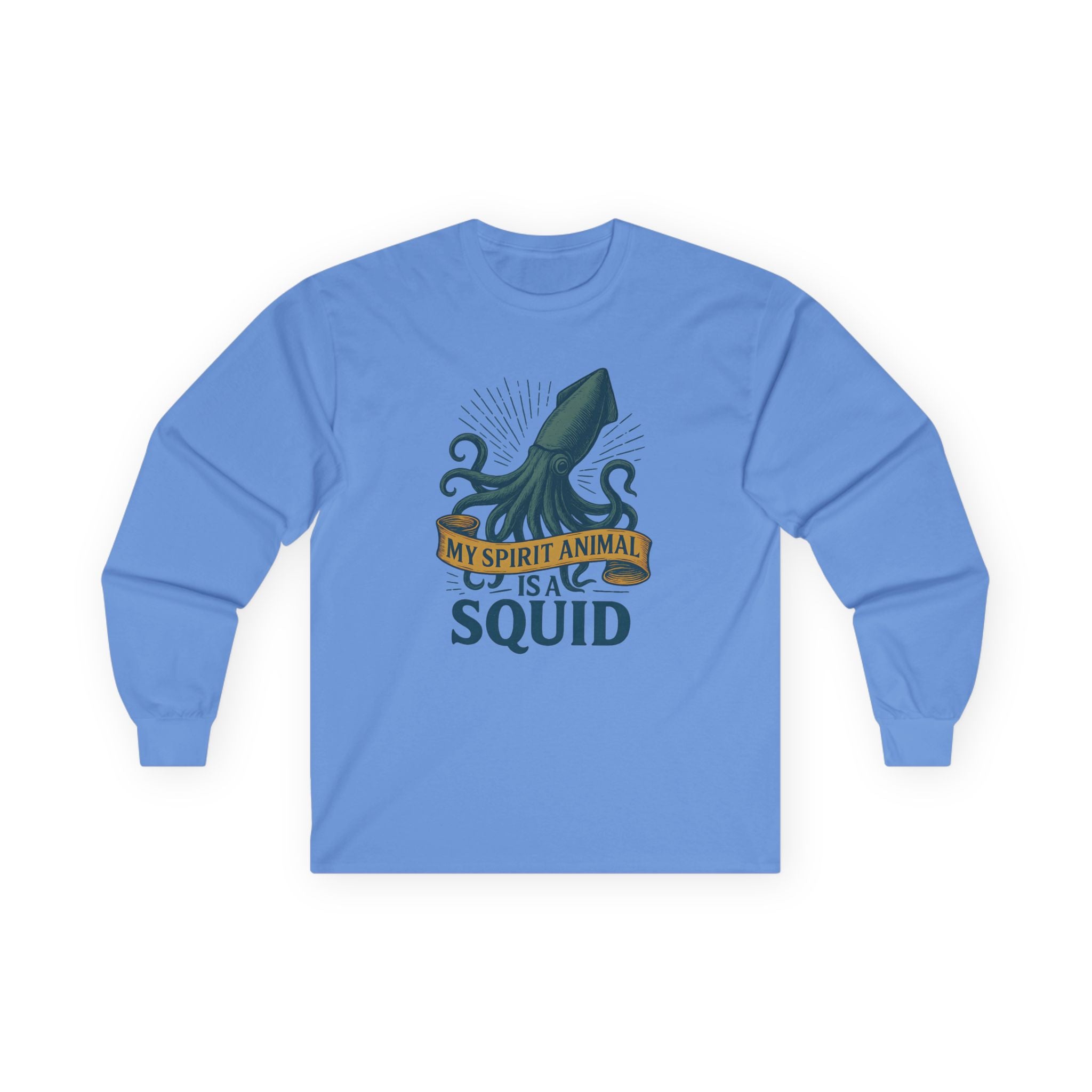 My Spirit Animal Is A Squid long sleeve tee | squid illustration, nautical, ocean lover