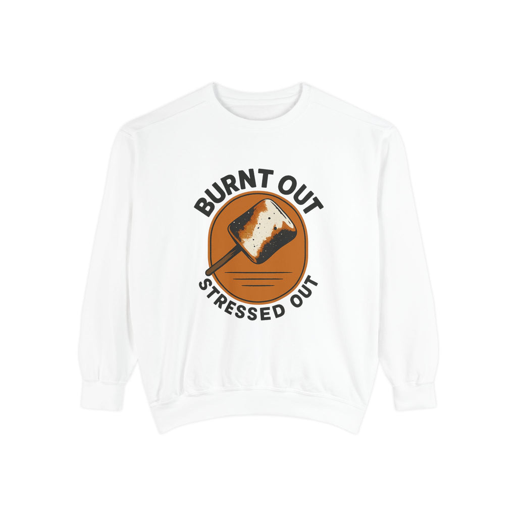 Burnt Out Stressed Out Sweatshirt, Pullover, Distressed Vintage Shirt, Soft Crewneck, Cozy Sweater