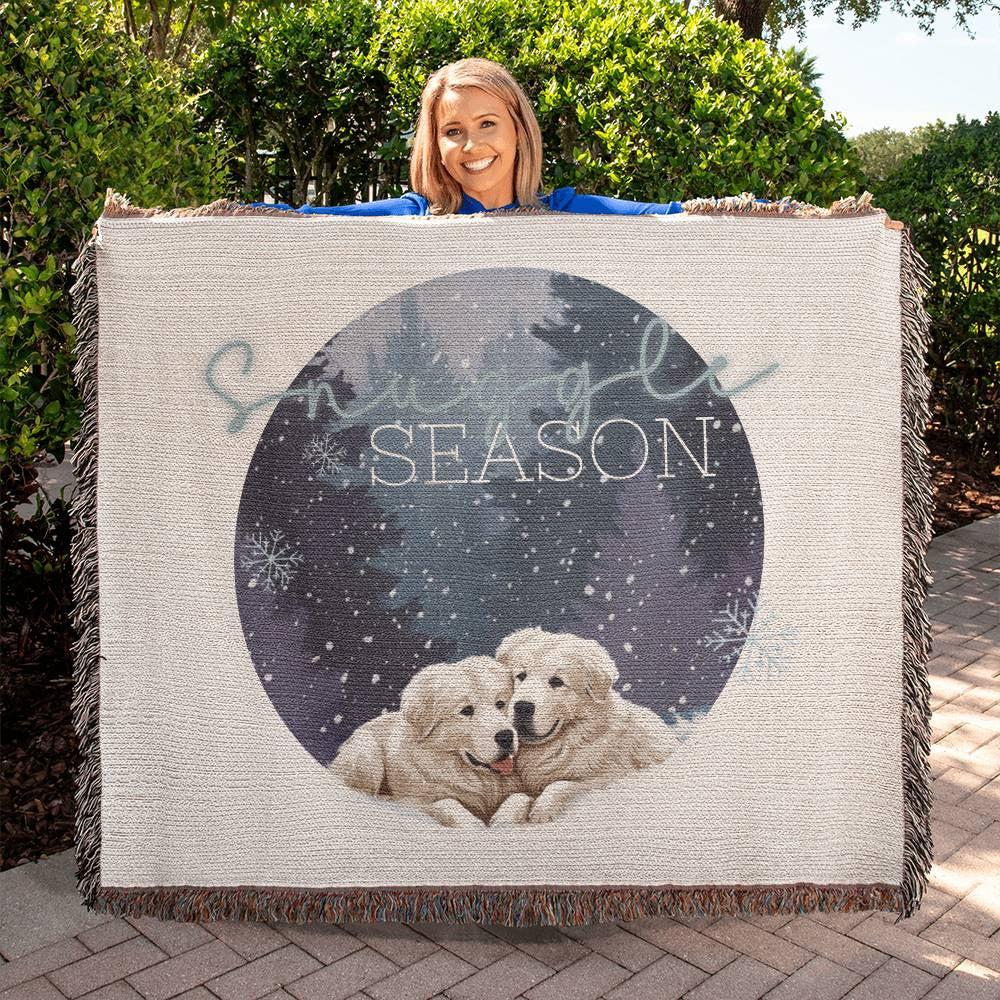Snuggle Season, Great Pyrenees Winter Scene - Cozy Holiday Gift for Dog Lovers