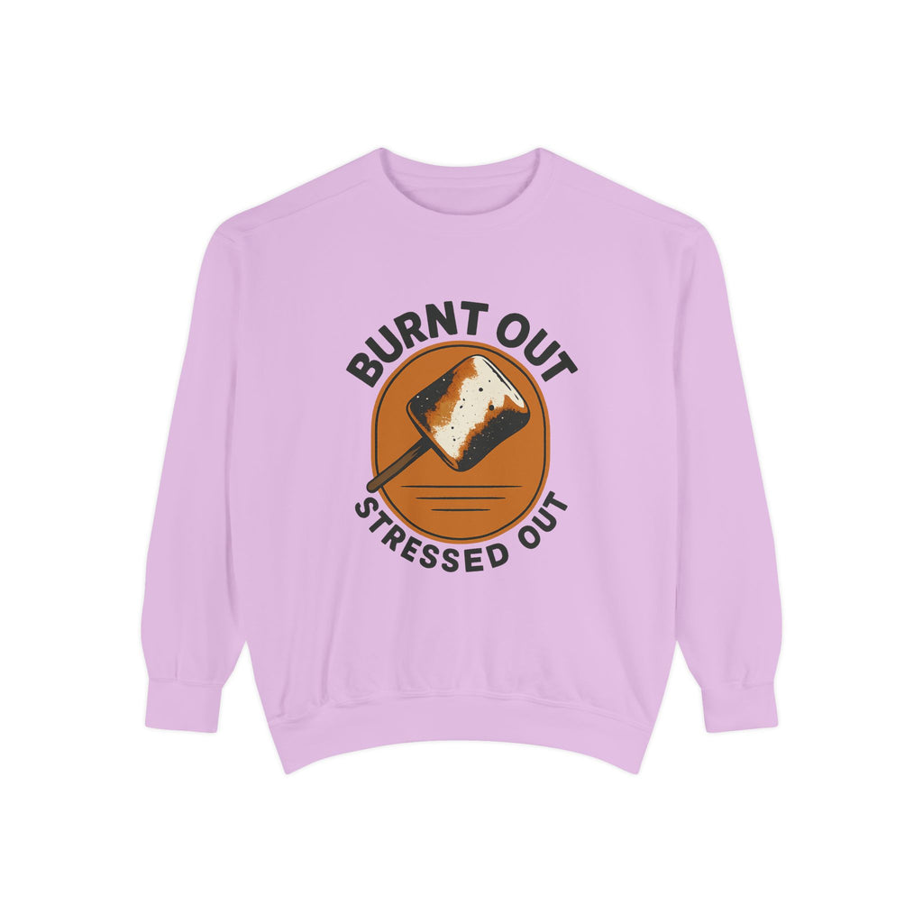 Burnt Out Stressed Out Sweatshirt, Pullover, Distressed Vintage Shirt, Soft Crewneck, Cozy Sweater