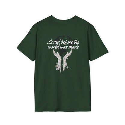 Faith Based T-Shirt, Loved Before the World Was Made, Hands Holding the World, Christian Tee, Inspirational Graphic Shirt