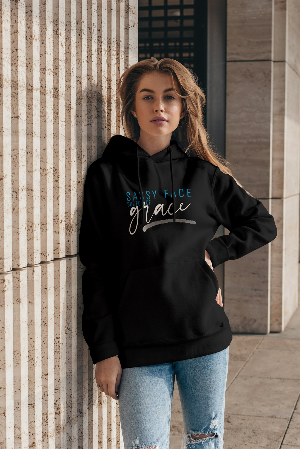 Sassy Face but Full of Grace | Cozy, Bold and Full of Heart | Women's Hooded Sweatshirt