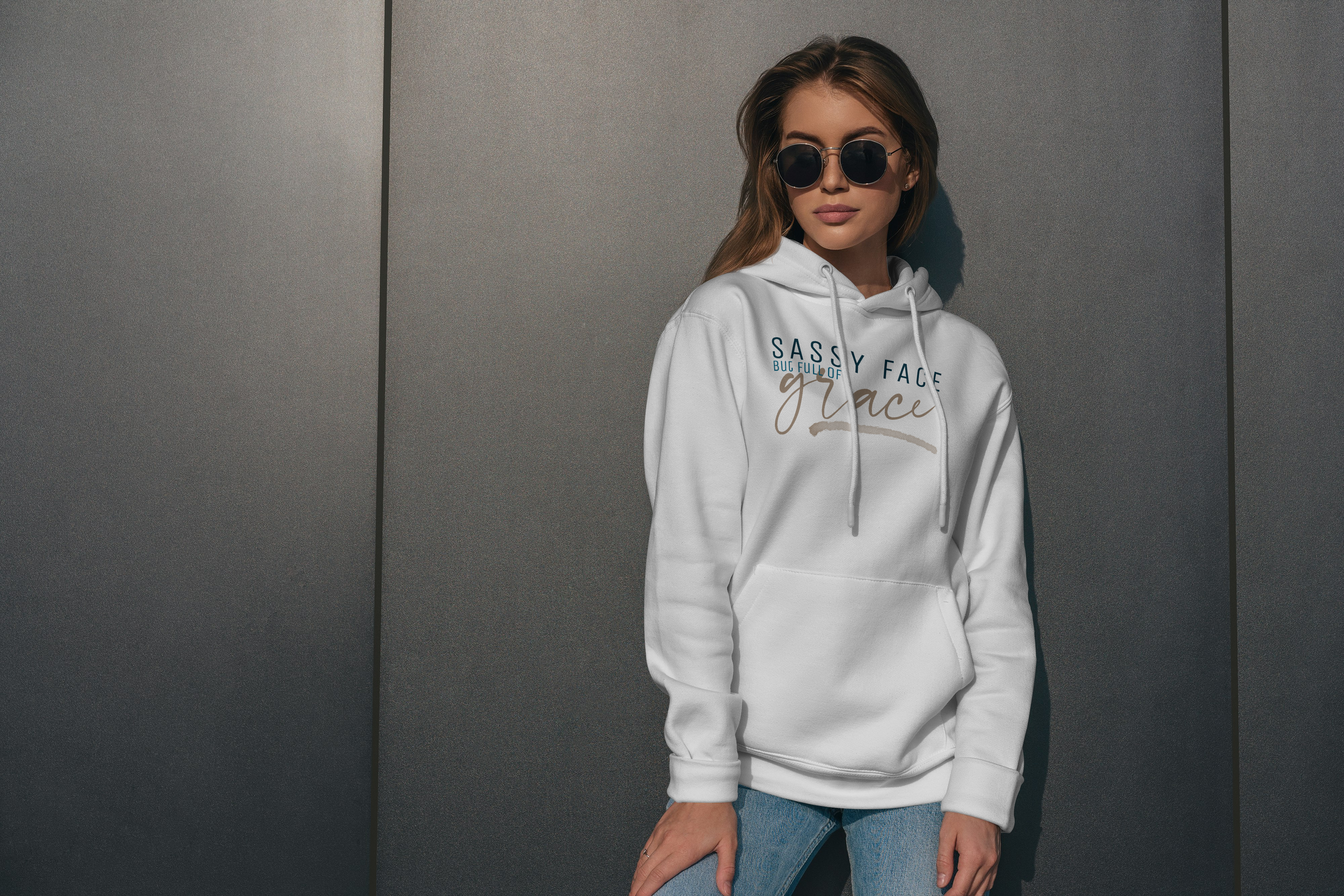 Sassy Face but Full of Grace | Cozy, Bold and Full of Heart | Women's Hooded Sweatshirt