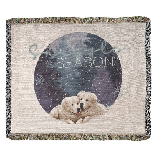 Snuggle Season, Great Pyrenees Winter Scene - Cozy Holiday Gift for Dog Lovers