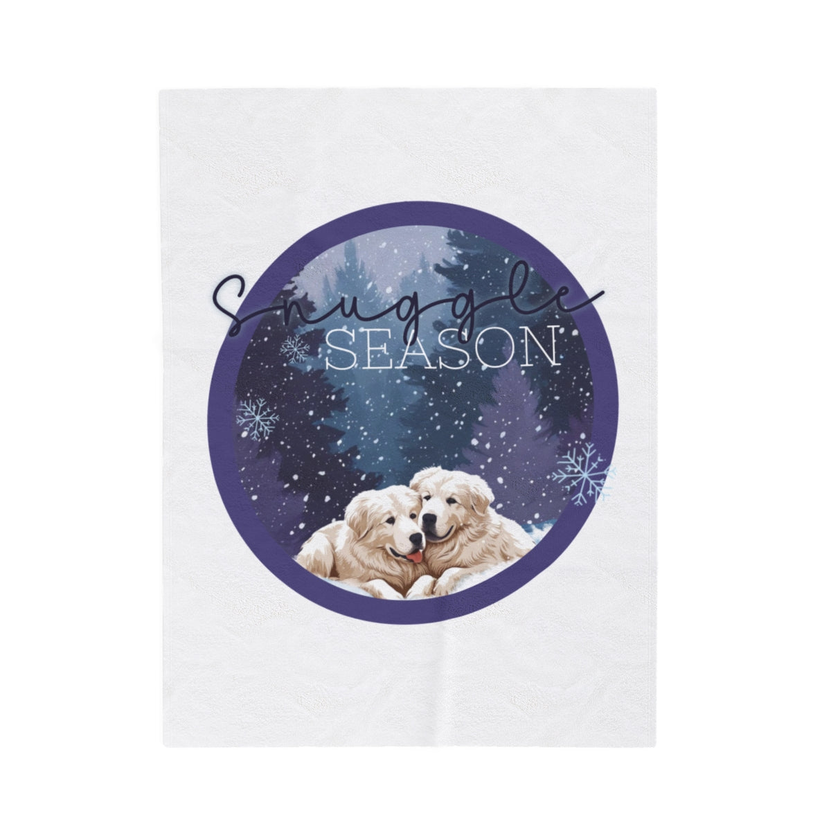 Snuggle Season, Great Pyrenees Winter Scene - Cozy Holiday Gift for Dog Lovers