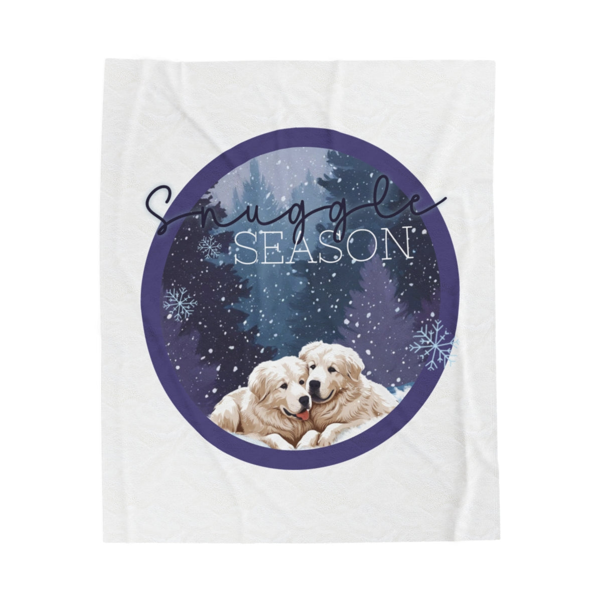 Snuggle Season, Great Pyrenees Winter Scene - Cozy Holiday Gift for Dog Lovers